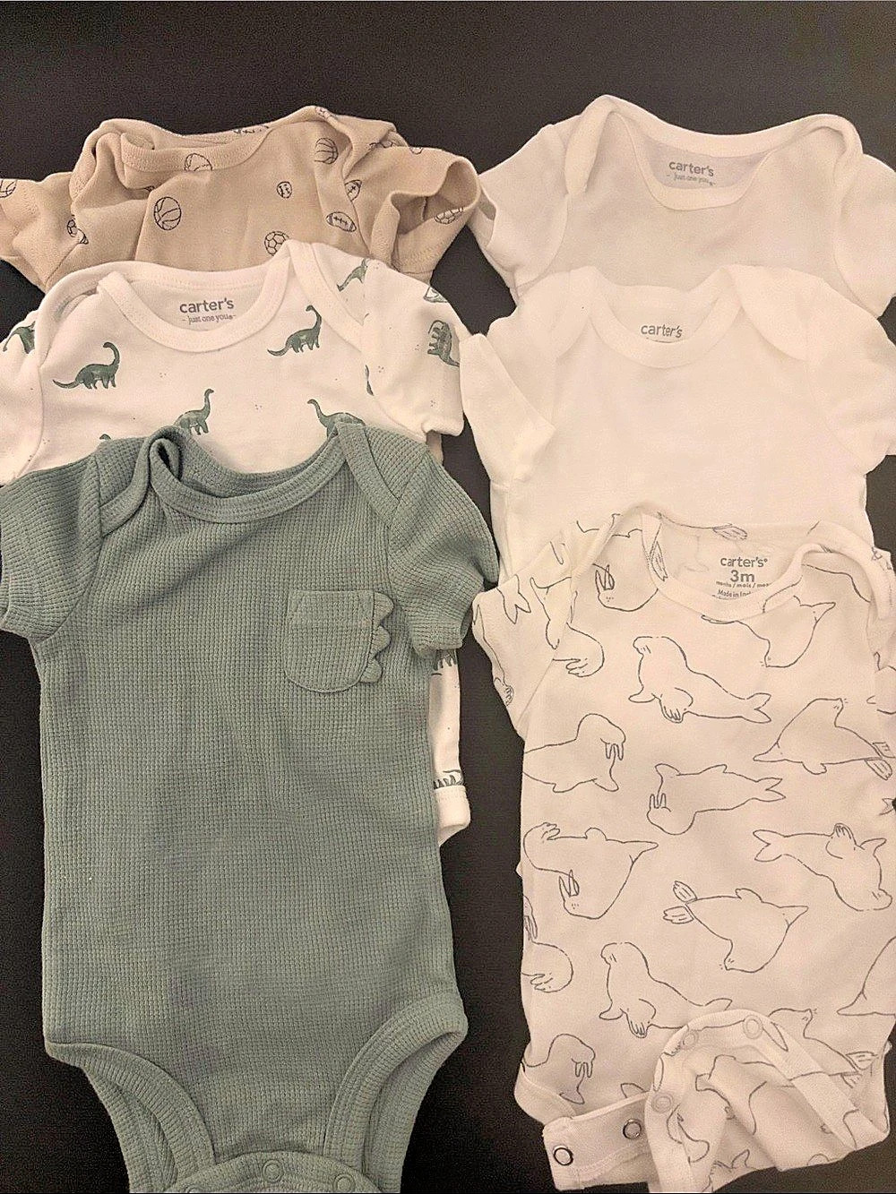 Carter's Baby Boy Short Sleeve Bodysuit Lot of (6) size 3 months